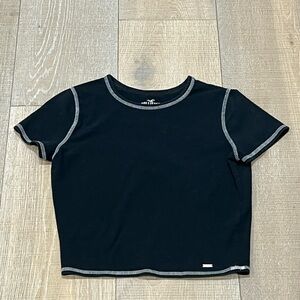 Black with White hemming Baby Tee Hollister Co.